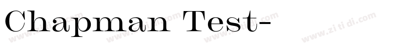 Chapman Test字体转换 Chapman Test字体转换